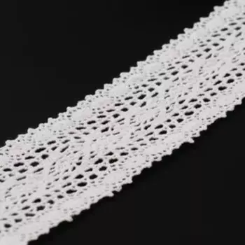 Кружево вязаное, 45 мм 10 ± 1 м, цвет белый