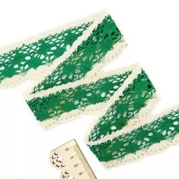Кружево вязаное, 4 см/9 м (зелёный)