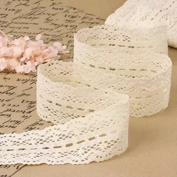 Кружево вязаное, 55 мм 10 ± 1 м, цвет бежевый