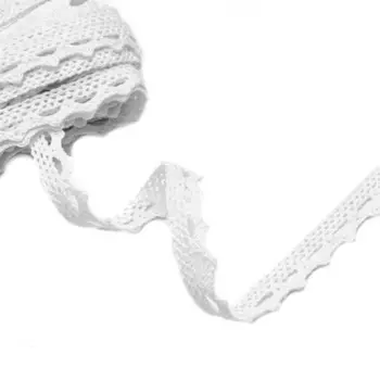 Кружево вязаное ZZD, ширина 1 см, длина 1 м, цвет белый