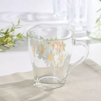 Кружка стеклянная «Белые ромашки», 250 мл