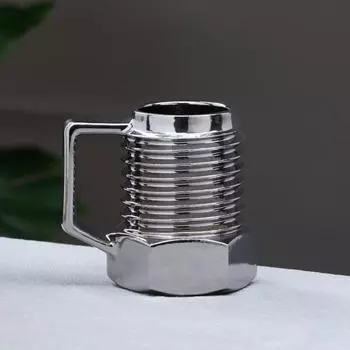 Кружка "Болт", булат, серебристая, 0.4 л