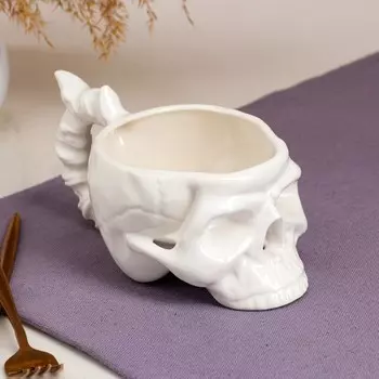 Кружка "Череп", белая, керамика, 0.35 л