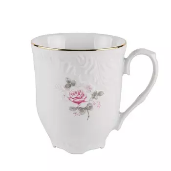 Кружка Cmielow Rococo «Бледные розы, отводка золото», 300 мл