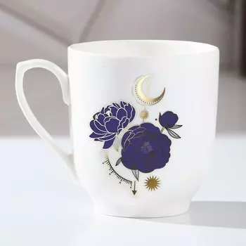 Кружка керамическая «Цветок», 260 мл, цвет белый