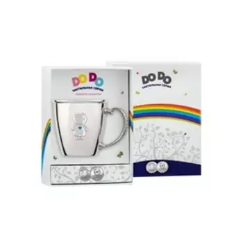 Кружка детская «Мальчик» посеребренная, эмаль, в футляре