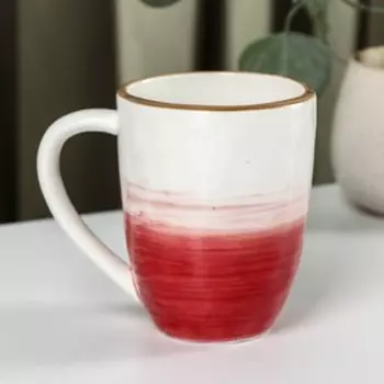 Кружка фарфоровая Доляна «Космос», 470 мл, цвет красный