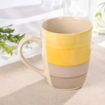 Кружка Доляна «Бутон», 360 мл, керамика, жёлтая