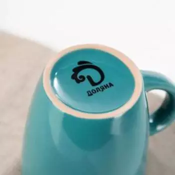Кружка Доляна «Дымка», 360 мл, керамика, бирюзовая
