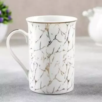 Кружка Доляна Gold, 300 мл, фарфор, белая