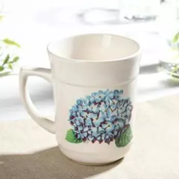 Кружка керамическая Доляна «Гортензия», 280 мл, цвет белый