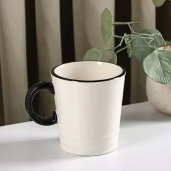 Кружка Доляна «Гурман», 400 мл, доломит, белая