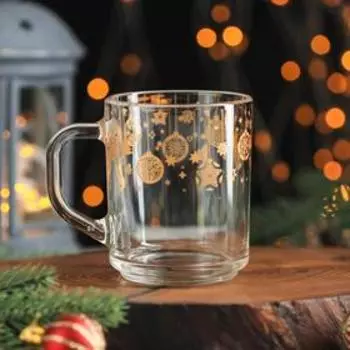 Кружка Доляна «Ёлочные игрушки», 200 мл