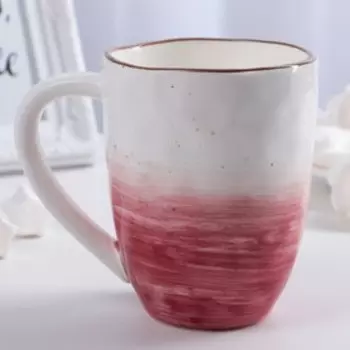 Кружка Доляна «Космос», 400 мл, фарфор, белая, красная