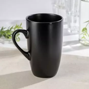 Кружка керамическая Доляна «Кот чёрный», 400 мл, цвет чёрный