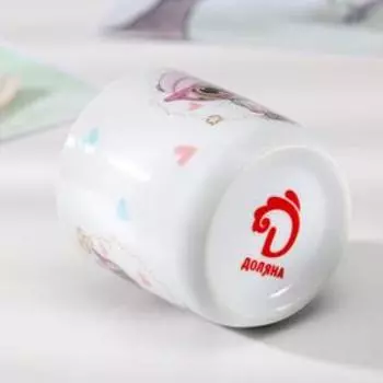 Кружка детская Доляна «Котик», 230 мл, керамика, белая