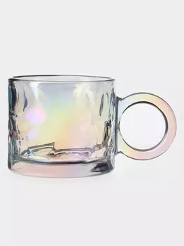 Кружка Доляна «Крис», 300 мл, 13.58.6 см, стекло, перламутр