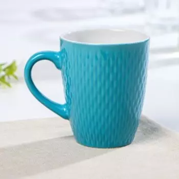 Кружка Доляна «Лилу», 190 мл, керамика, голубая