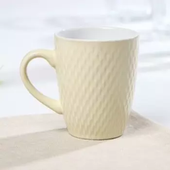 Кружка Доляна «Лилу», 190 мл, керамика, бежевая