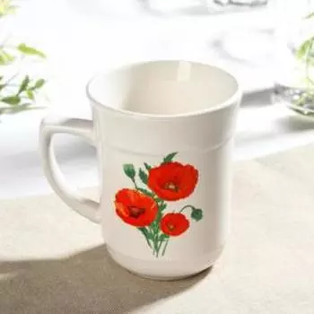 Кружка Доляна «Маки», 300 мл, 11×8,5×8 см