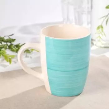 Кружка керамическая Доляна «Микаэла», 390 мл, цвет бирюзовый