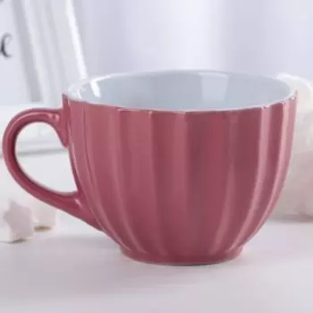 Кружка Доляна «Ноэми», 430 мл, керамика, розовая