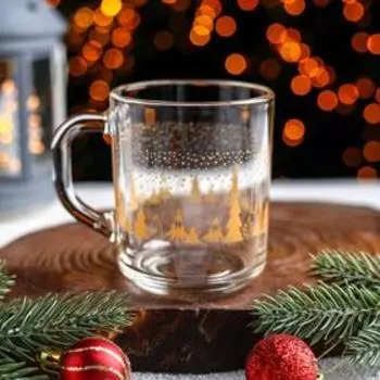 Кружка Доляна «Новогодняя ночь», 200 мл, золото