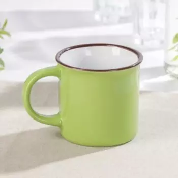 Кружка керамическая Доляна «Папоротник», 180 мл, цвет зелёный