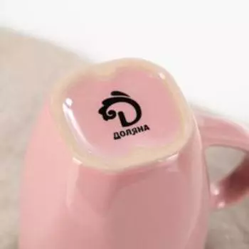 Кружка керамическая Доляна «Пастель», 280 мл, цвет розовый