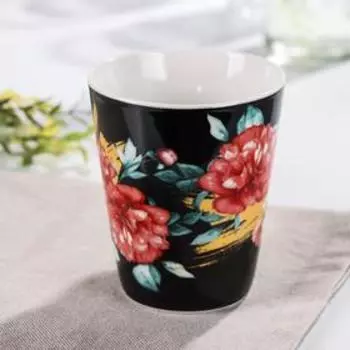 Кружка фарфоровая Доляна «Пионы», 320 мл