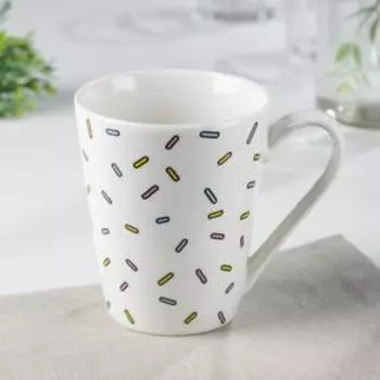 Кружка Доляна «Пончики», 320 мл, фарфор, белая