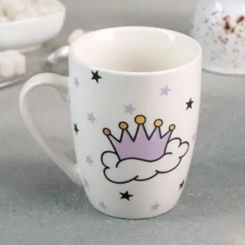 Кружка Доляна «Принцесса», 350 мл, фарфор, белая