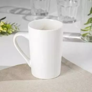 Кружка фарфоровая Доляна «Принцесса», 380 мл, цвет белый