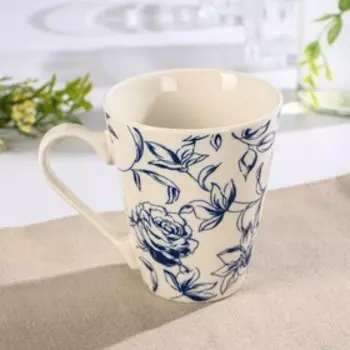 Кружка Доляна «Розалия», 300 мл, фарфор, белая
