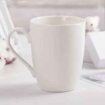 Кружка Доляна «Сердце», 350 мл, фарфор, белая