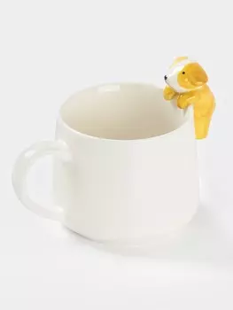 Кружка Доляна «Собачка», 400 мл, керамика, белая