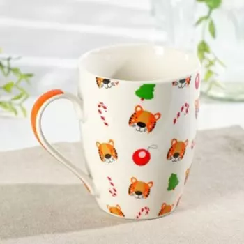 Кружка Доляна «Тигра и сладости», 350 мл, 11,3×8,5×10,5 см