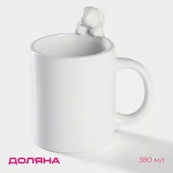 Кружка Доляна «Зайка», 380 мл, керамика, белая