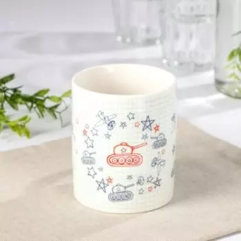 Кружка Доляна «Защитнику», 340 мл, фарфор, цвет белый