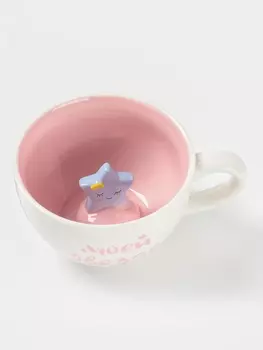 Кружка Доляна «Звёздочка», 475 мл, керамика, белая, розовая