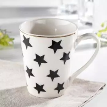 Кружка Доляна «Звёзды», 350 мл, фарфор, белая