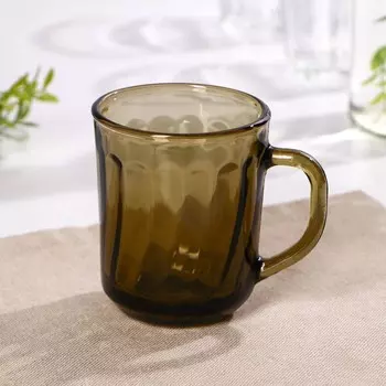 Кружка Elica, 250 мл, стекло, коричневая