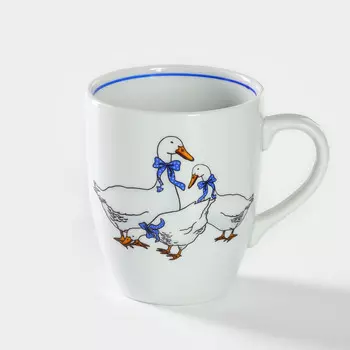Кружка Добрушский завод «Гуси», 300 мл, фарфор, белая