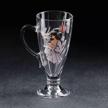 Кружка стеклянная «Горожанка», для капучино, 250 мл, МИКС
