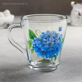 Кружка стеклянная «Гортензия», 250 мл