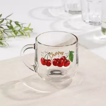 Кружка стеклянная «Грамине. Полезные фрукты», 300 мл, микс