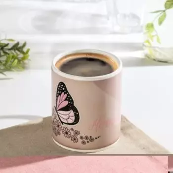 Кружка - хамелеон Доляна «Мечтай», 350 мл, керамика, бежевая, небольшие дефекты