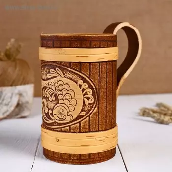 Кружка «Карп», 500 мл, береста