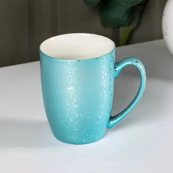 Кружка Доляна «Блеск», 350 мл, керамика, голубая