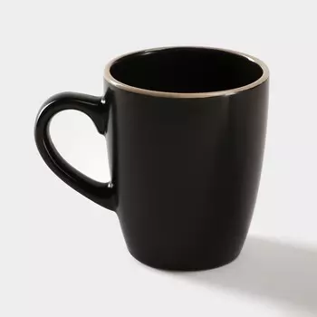 Кружка Доляна «Ваниль», 350 мл, керамика, чёрная